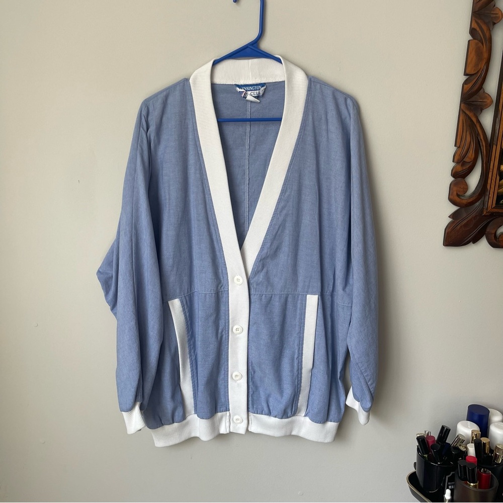 70s Prep Style Cardigan L